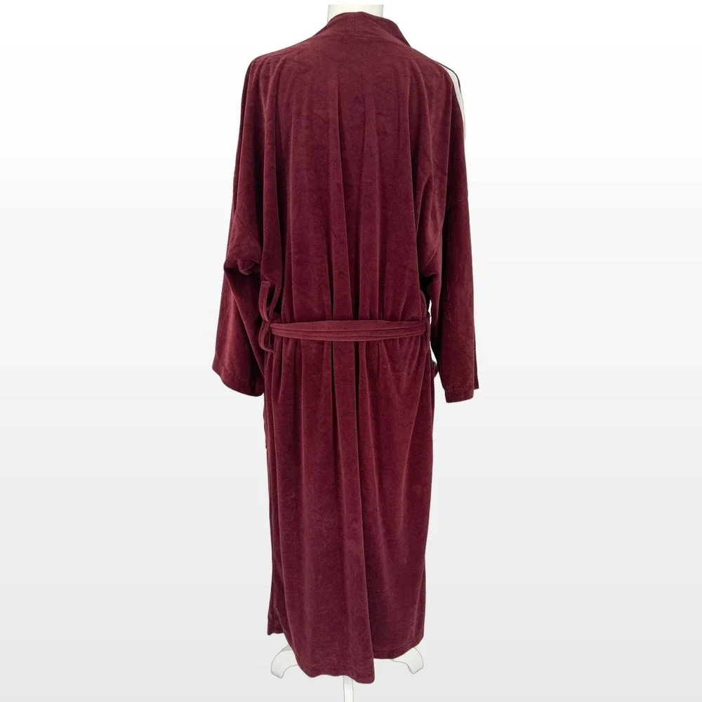 Vintage Y2K Christian Dior Monsieur Robe OS Burgundy Velour Racing Stripe Luxury
